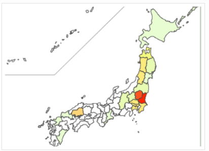 姓が「檜山」の分布図