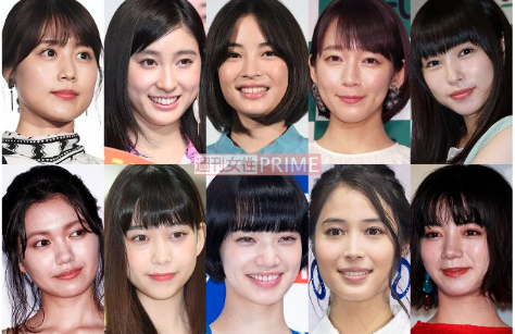 女が嫌いな若手女優ランキングの一覧